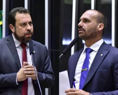 Guilherme Boulos e Eduardo Bolsonaro (Foto: Divulgação/Reprodução?Imagem disponível na internet).