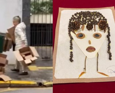 Regina Duarte coleta papelão e faz artes plásticas (Foto: Divulgação/Reprodução/Aqua Arte/Regina Duarte).