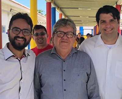 Tibério Limeira, João Azevêdo e Léo Bezerra (Foto: Divulgação/Reprodução/Redes sociais).