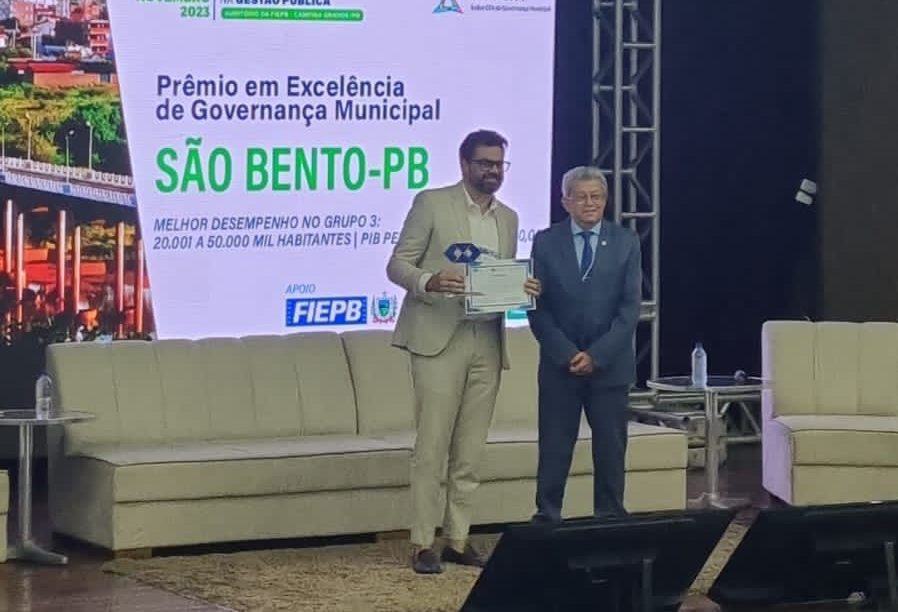 São Bento recebe pelo 4º ano consecutivo prêmio por ter melhor índice de governança municipal