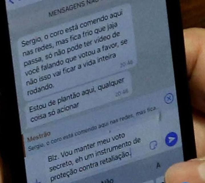 Conversa no whatsApp do senador Sérgio Moro (Foto: Divulgação/Reprodução/Wilton Júnior/Estadão).