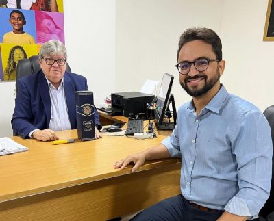 João Azevêdo e Tibério Limeira (Foto: Divulgação/Reprodução/Redes sociais/Tibério Limeira).