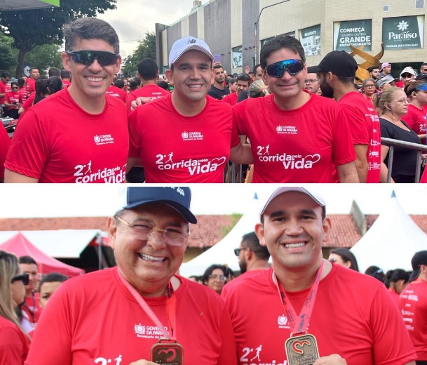 Corrida Pela Vida: Secretário Jhony Bezerra, Tovar, Galdinos e outras lideranças juntos em Campina Grande