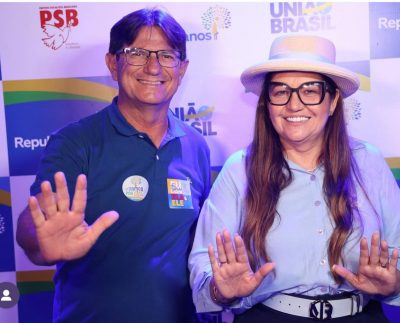 Vereador Sóstenes Murilo e a Prefeita Eliane Galdino. Foto: Reprodução.